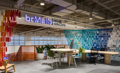 brMalls office with the brand sign and work desks